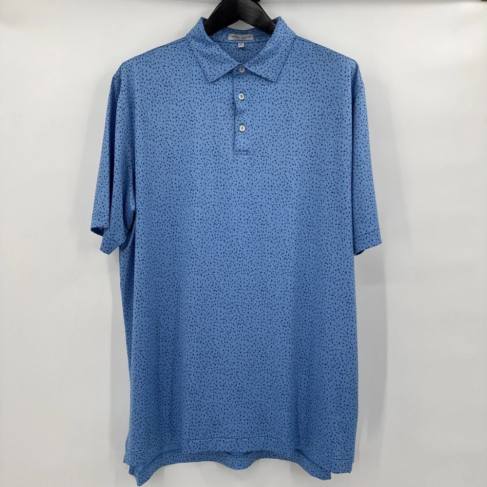 Peter Millar Summer‎ Comfort Blue Southwest All Over Print Men Polo XL